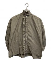 Toujours（トゥジュー）の古着「コットントリプルヤーンツイルシャツ」｜カーキ