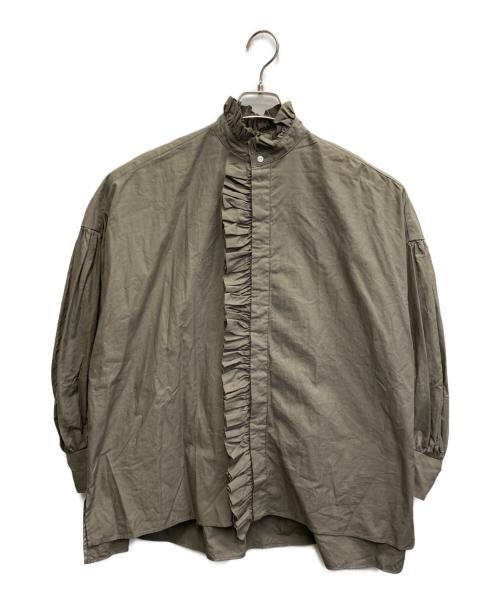 Toujours（トゥジュー）Toujours (トゥジュー) コットントリプルヤーンツイルシャツ カーキ サイズ:2の古着・服飾アイテム