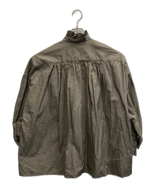 Toujours（トゥジュー）Toujours (トゥジュー) コットントリプルヤーンツイルシャツ カーキ サイズ:2の古着・服飾アイテム