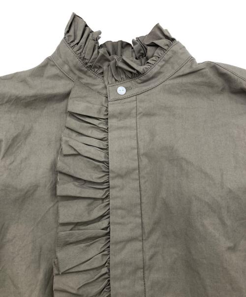 Toujours（トゥジュー）Toujours (トゥジュー) コットントリプルヤーンツイルシャツ カーキ サイズ:2の古着・服飾アイテム
