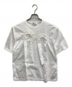 ENFOLDエンフォルド）の古着「26SS FRILL EMBLEM T-SHIRT」｜ホワイト