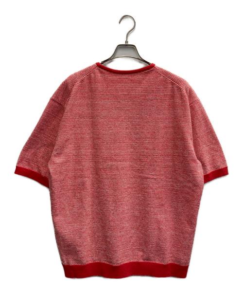 EDIFICE（エディフィス）EDIFICE (エディフィス) パイル ボーダー ヘンリー/26SS レッド サイズ:Lの古着・服飾アイテム