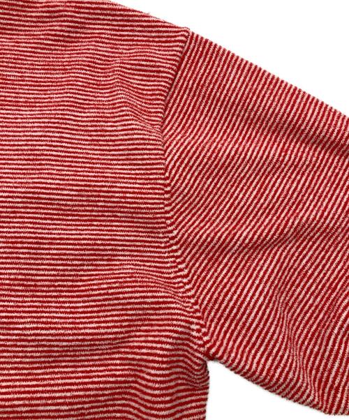 EDIFICE（エディフィス）EDIFICE (エディフィス) パイル ボーダー ヘンリー/26SS レッド サイズ:Lの古着・服飾アイテム