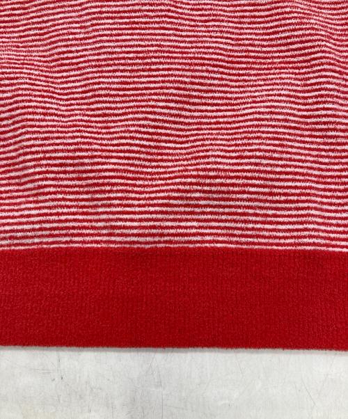 EDIFICE（エディフィス）EDIFICE (エディフィス) パイル ボーダー ヘンリー/26SS レッド サイズ:Lの古着・服飾アイテム
