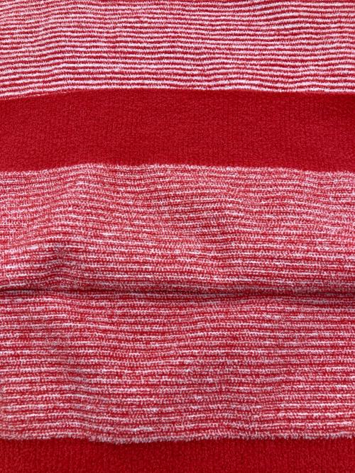 EDIFICE（エディフィス）EDIFICE (エディフィス) パイル ボーダー ヘンリー/26SS レッド サイズ:Lの古着・服飾アイテム