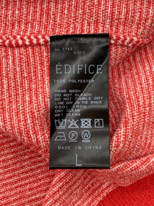 EDIFICE（エディフィス）EDIFICE (エディフィス) パイル ボーダー ヘンリー/26SS レッド サイズ:Lの古着・服飾アイテム