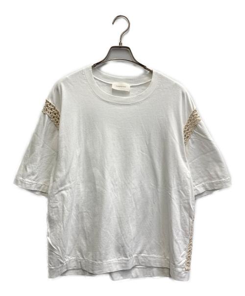 ATOMOFACTORY（アトモファクトリー）ATOMOFACTORY (アトモファクトリー) 袖編み切替Tシャツ ホワイト サイズ:ＦＲＥＥの古着・服飾アイテム
