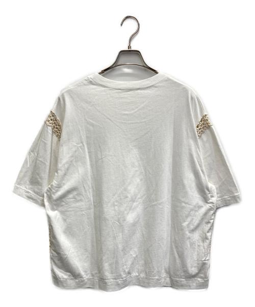 ATOMOFACTORY（アトモファクトリー）ATOMOFACTORY (アトモファクトリー) 袖編み切替Tシャツ ホワイト サイズ:ＦＲＥＥの古着・服飾アイテム