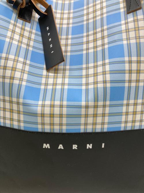 MARNI（マルニ）MARNI (マルニ) Tribeca ショッピングバッグ ホワイト×ブルーの古着・服飾アイテム