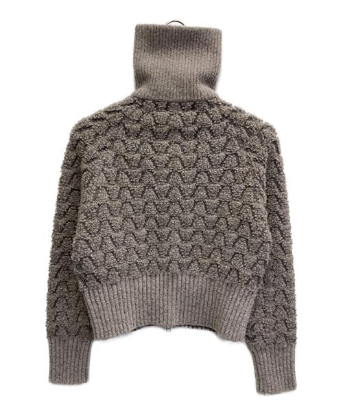 MACPHEE（マカフィー）MACPHEE (マカフィー) ループジャカード ジップアップカーディガン グレー サイズ:Sの古着・服飾アイテム