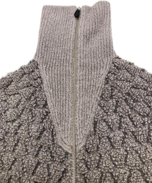 MACPHEE（マカフィー）MACPHEE (マカフィー) ループジャカード ジップアップカーディガン グレー サイズ:Sの古着・服飾アイテム