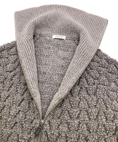 MACPHEE（マカフィー）MACPHEE (マカフィー) ループジャカード ジップアップカーディガン グレー サイズ:Sの古着・服飾アイテム