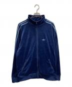 adidasアディダス）の古着「ベロア トラックジャケット」｜ネイビー