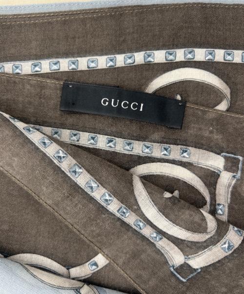 GUCCI（グッチ）GUCCI (グッチ) ウールシルクスカーフ グレーの古着・服飾アイテム
