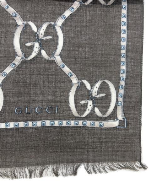 GUCCI（グッチ）GUCCI (グッチ) ウールシルクスカーフ グレーの古着・服飾アイテム