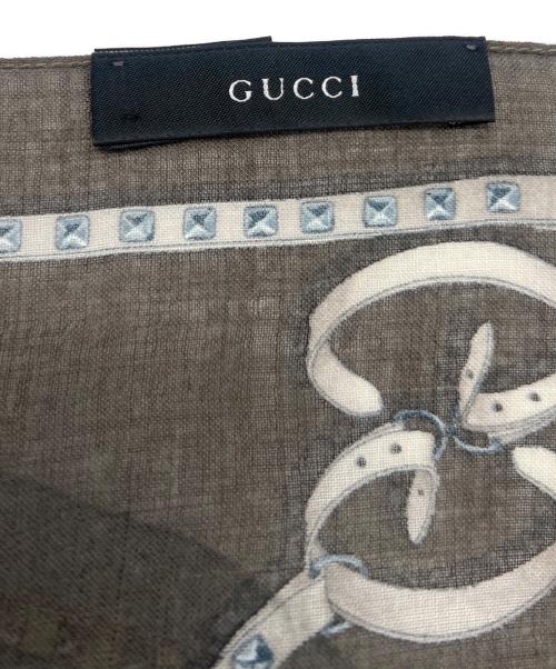 GUCCI（グッチ）GUCCI (グッチ) ウールシルクスカーフ グレーの古着・服飾アイテム