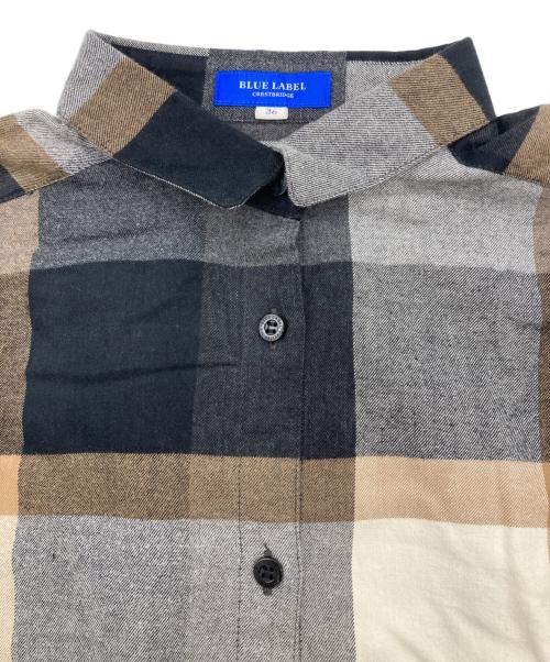 BLUE LABEL CRESTBRIDGE（ブルーレーベルクレストブリッジ）BLUE LABEL CRESTBRIDGE (ブルーレーベルクレストブリッジ) チェックシャツ グレー×ブラック サイズ:SIZE36の古着・服飾アイテム