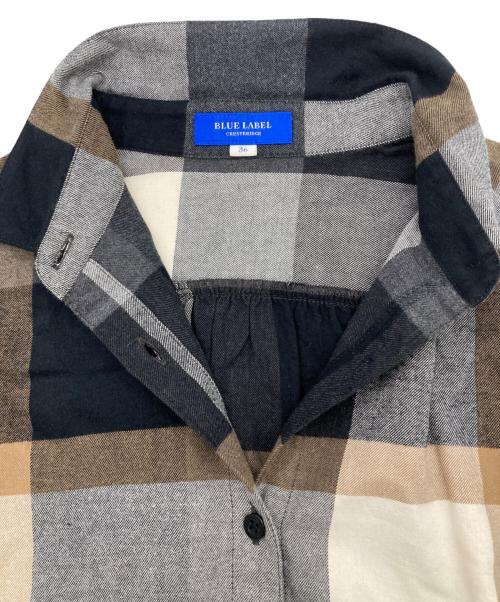 BLUE LABEL CRESTBRIDGE（ブルーレーベルクレストブリッジ）BLUE LABEL CRESTBRIDGE (ブルーレーベルクレストブリッジ) チェックシャツ グレー×ブラック サイズ:SIZE36の古着・服飾アイテム