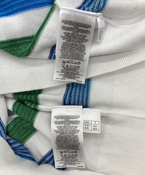 BROOKS BROTHERS（ブルックスブラザーズ）BROOKS BROTHERS (ブルックスブラザーズ) アンサンブルカーディガン ブルー×ホワイト サイズ:Sの古着・服飾アイテム