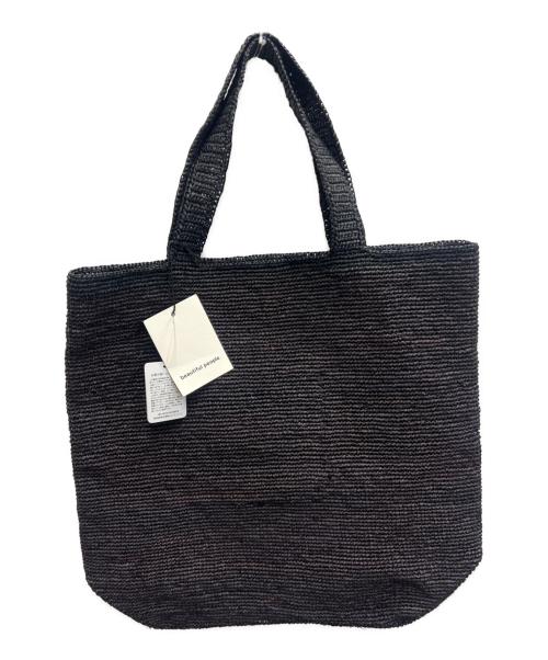 beautiful people（ビューティフルピープル）beautiful people (ビューティフルピープル) raffia knitting name tote ベージュの古着・服飾アイテム