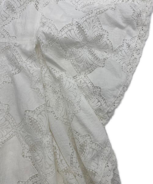 SLOBE IENA（スローブ イエナ）SLOBE IENA (スローブ イエナ) レースフリルVネックブラウス ホワイト サイズ:FREEの古着・服飾アイテム