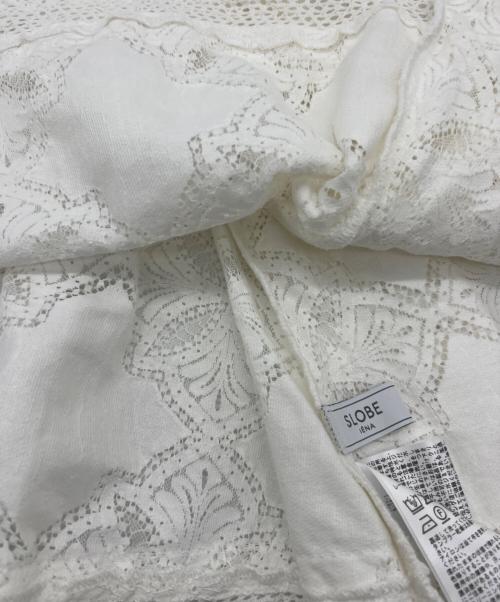 SLOBE IENA（スローブ イエナ）SLOBE IENA (スローブ イエナ) レースフリルVネックブラウス ホワイト サイズ:FREEの古着・服飾アイテム