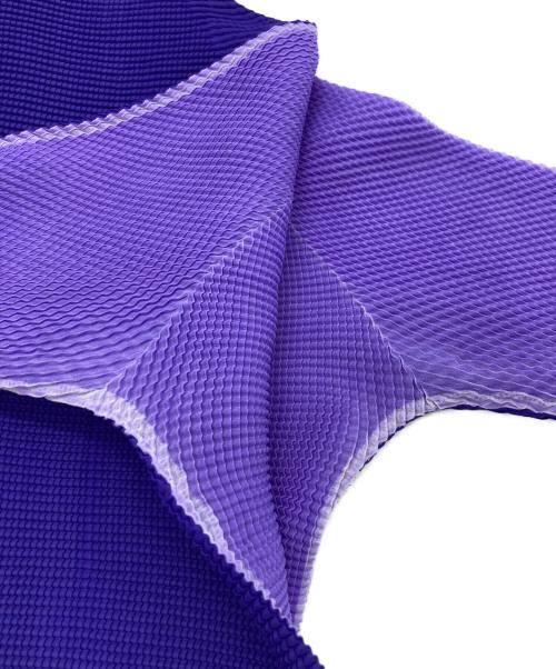 ISSEY MIYAKE PLEATS(T.)（イッセイミヤケ プリーツ）ISSEY MIYAKE PLEATS(T.) (イッセイミヤケ プリーツ) プリーツカットソー パープル×ネイビー サイズ:Mの古着・服飾アイテム