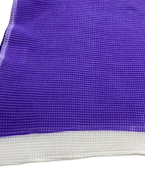 ISSEY MIYAKE PLEATS(T.)（イッセイミヤケ プリーツ）ISSEY MIYAKE PLEATS(T.) (イッセイミヤケ プリーツ) プリーツカットソー パープル×ネイビー サイズ:Mの古着・服飾アイテム