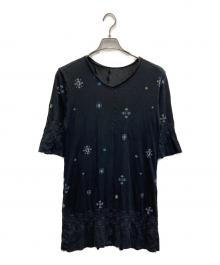 HaaT ISSEY MIYAKE（ハート イッセイ ミヤケ）の古着「総柄 ミディワンピース」｜ブラック