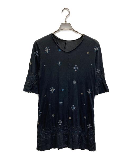 HaaT ISSEY MIYAKE（ハート イッセイ ミヤケ）HaaT ISSEY MIYAKE (ハート イッセイ ミヤケ) 総柄 ミディワンピース ブラック サイズ:2の古着・服飾アイテム