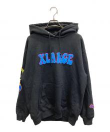 X-LARGE（エクストララージ）の古着「FLOWER PULLOVER HOODED SWEAT」｜ブラック