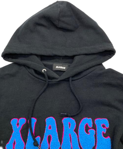 X-LARGE（エクストララージ）X-LARGE (エクストララージ) FLOWER PULLOVER HOODED SWEAT ブラック サイズ:Mの古着・服飾アイテム