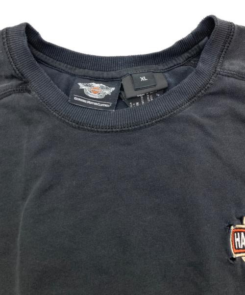 HARLEY-DAVIDSON（ハーレーダビッドソン）HARLEY-DAVIDSON (ハーレーダビッドソン) 袖フレイムロングスリーブカットソー ブラック サイズ:XLの古着・服飾アイテム