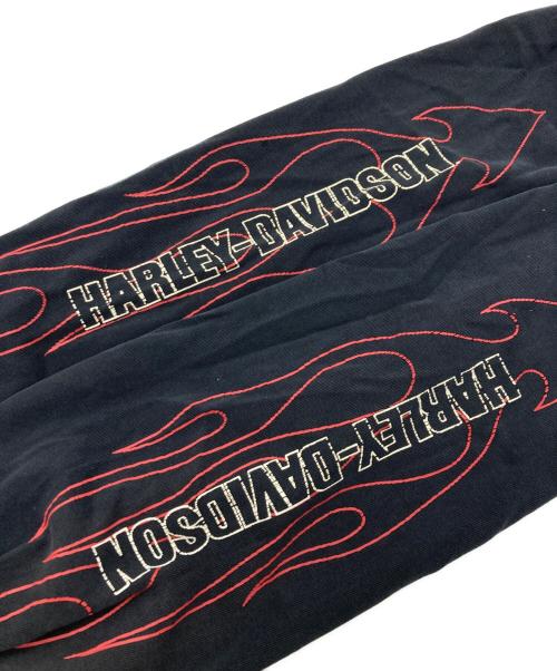 HARLEY-DAVIDSON（ハーレーダビッドソン）HARLEY-DAVIDSON (ハーレーダビッドソン) 袖フレイムロングスリーブカットソー ブラック サイズ:XLの古着・服飾アイテム