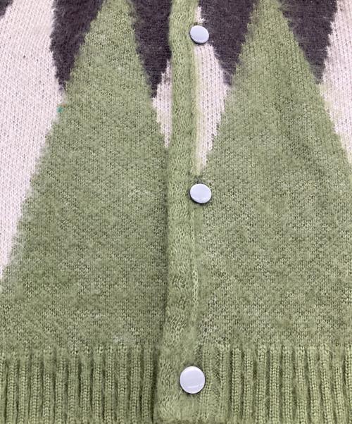 TOWN CRAFT（タウンクラフト）TOWN CRAFT (タウンクラフト) 復刻アーガイルシャギーカーディガン グリーン サイズ:Mの古着・服飾アイテム