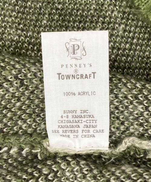 TOWN CRAFT（タウンクラフト）TOWN CRAFT (タウンクラフト) 復刻アーガイルシャギーカーディガン グリーン サイズ:Mの古着・服飾アイテム