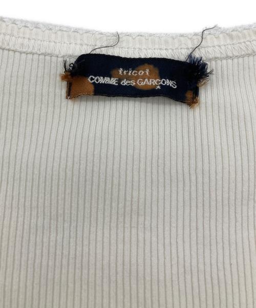 COMME des GARCONS tricot（コムデギャルソントリコ）COMME des GARCONS tricot (コムデギャルソントリコ) リブカットソー ホワイト サイズ:FREEの古着・服飾アイテム