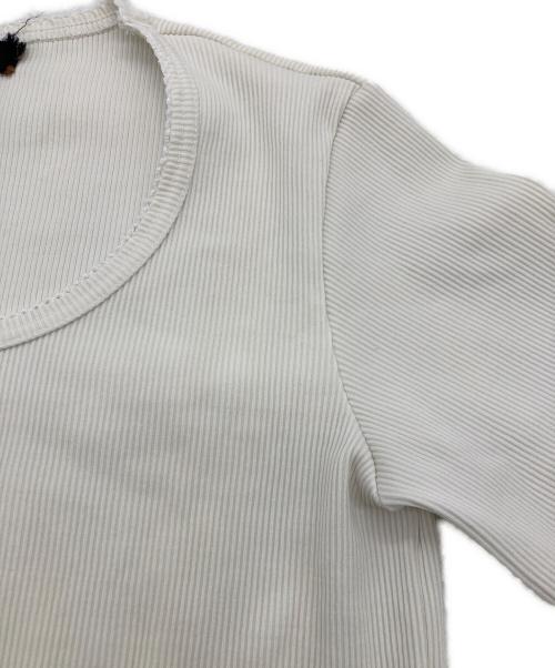 COMME des GARCONS tricot（コムデギャルソントリコ）COMME des GARCONS tricot (コムデギャルソントリコ) リブカットソー ホワイト サイズ:FREEの古着・服飾アイテム