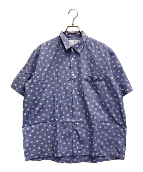 COMME des GARCONS SHIRT（コムデギャルソンシャツ）COMME des GARCONS SHIRT (コムデギャルソンシャツ) フラワ―刺繍半袖シャツ ブルー サイズ:Sの古着・服飾アイテム
