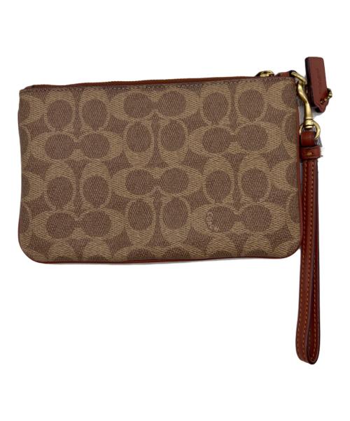 COACH（コーチ）COACH (コーチ) スモール リストレット カラーブロック シグネチャー キャンバス ブラウンの古着・服飾アイテム