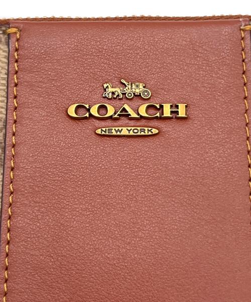 COACH（コーチ）COACH (コーチ) スモール リストレット カラーブロック シグネチャー キャンバス ブラウンの古着・服飾アイテム