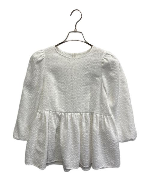 La TOTALITE（ラ ト―タリテ）La TOTALITE (ラ ト―タリテ) ジャガードペプラムブラウス ホワイト サイズ:FREEの古着・服飾アイテム