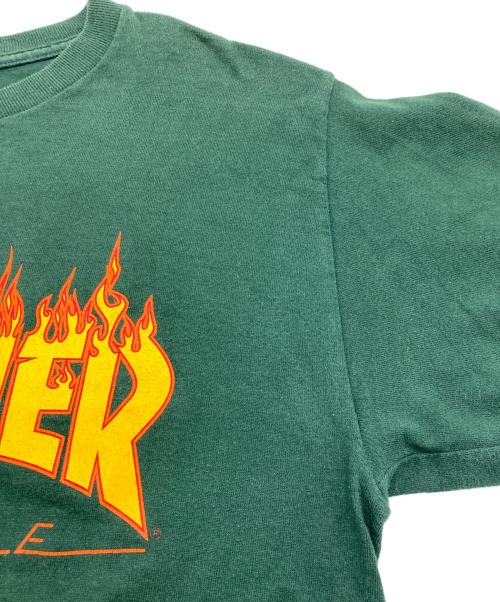THRASHER（スラッシャー）THRASHER (スラッシャー) 袖プリファイヤーパターンロングスリーブ グリーン サイズ:Mの古着・服飾アイテム