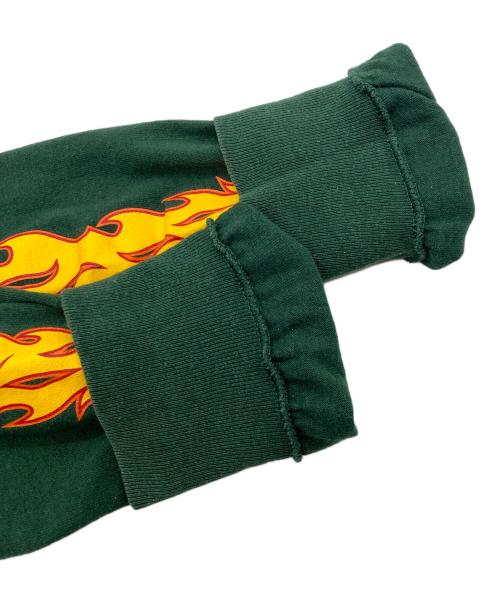 THRASHER（スラッシャー）THRASHER (スラッシャー) 袖プリファイヤーパターンロングスリーブ グリーン サイズ:Mの古着・服飾アイテム