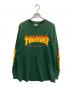 THRASHER（スラッシャー）の古着「袖プリファイヤーパターンロングスリーブ」｜グリーン