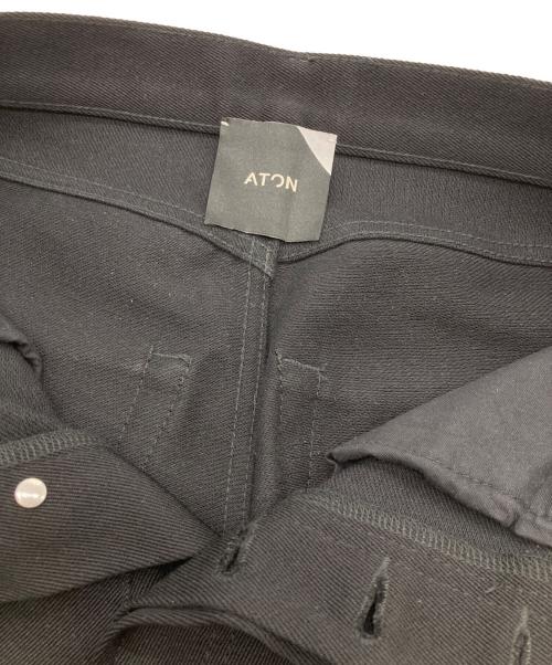 ATON（エイトン）ATON (エイトン) ウール混ストレートパンツ ブラック サイズ:01の古着・服飾アイテム