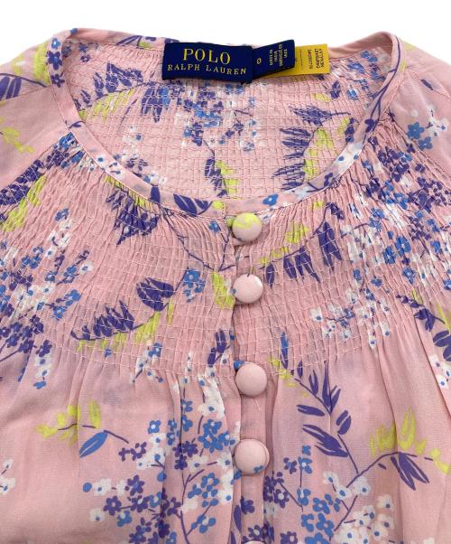 POLO RALPH LAUREN（ポロ・ラルフローレン）POLO RALPH LAUREN (ポロ・ラルフローレン) フラワープリントブラウス ピンクの古着・服飾アイテム