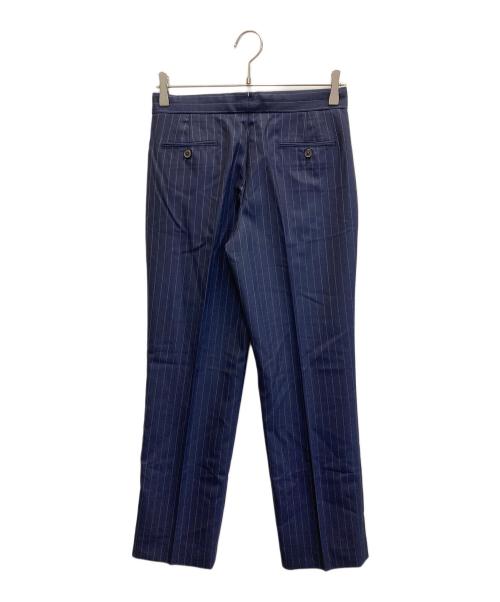 POLO RALPH LAUREN（ポロ・ラルフローレン）POLO RALPH LAUREN (ポロ・ラルフローレン) センタープレスストライプパンツ ネイビーの古着・服飾アイテム
