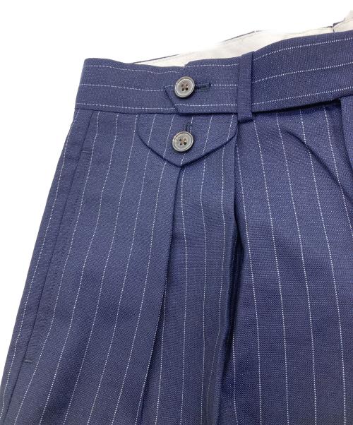 POLO RALPH LAUREN（ポロ・ラルフローレン）POLO RALPH LAUREN (ポロ・ラルフローレン) センタープレスストライプパンツ ネイビーの古着・服飾アイテム