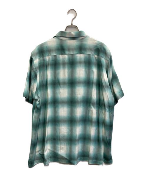 HOUSTON（ヒューストン）HOUSTON (ヒューストン) OMBRE CHECK S/S SHIRT グリーン×ホワイト サイズ:XLの古着・服飾アイテム